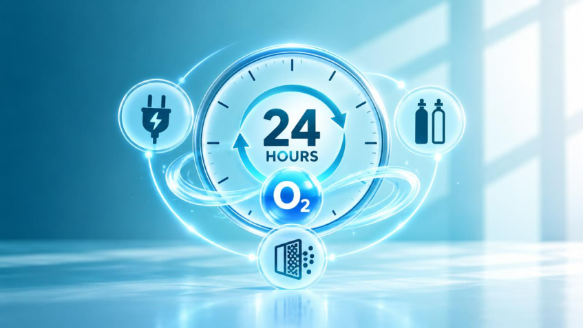showing working hours of oxygen concentrator